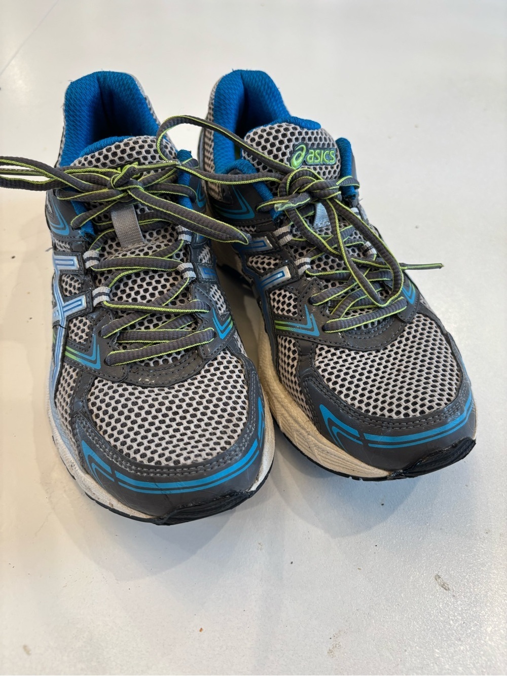 Asics Gel Equation Women's Gray, Blue & Neon Green Running Shoes size 9.5 - Picture 3 of 9